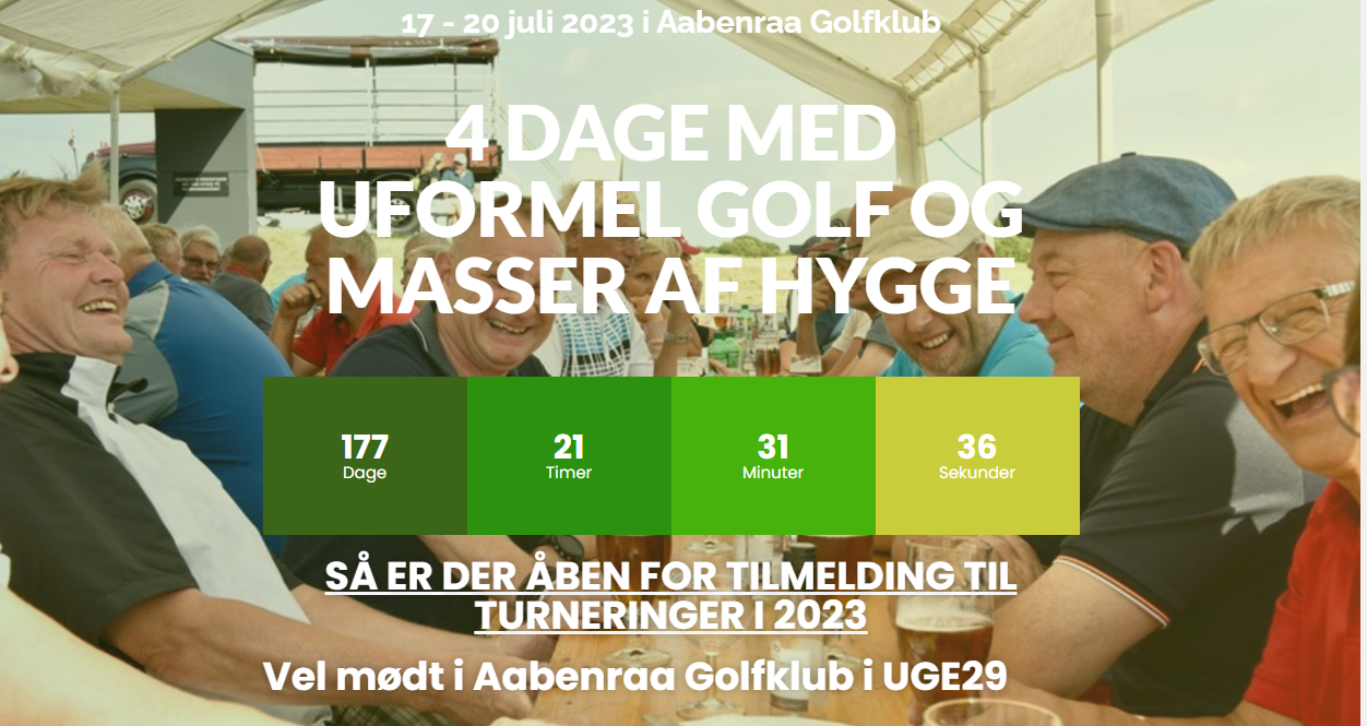 Tilmelding til Uge 29 2023 i Aabenraa Golfklub er åben